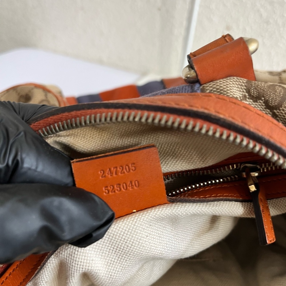 Gucci Beige and Orange Canvas Boston bag - Picture 3 of 16